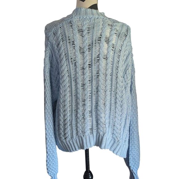 Princess Polly Light Blue Open Knit Cardigan, Size S/M - Picture 4 of 4